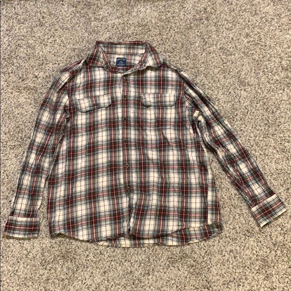 Plaid button-up shirt